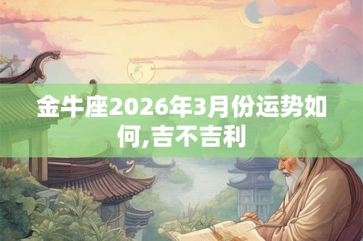 金牛座2026年3月份运势如何,吉不吉利