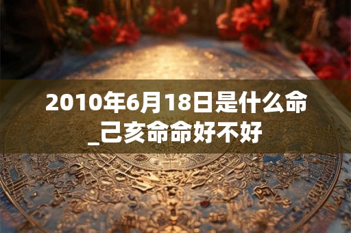 2010年6月18日是什么命_己亥命命好不好