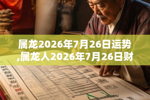 属龙2026年7月26日运势,属龙人2026年7月26日财运,生肖龙2026年7月26日运势 属龙2026年7月26日运势,属龙人2026年7月26日财运,生肖龙2026年7月26日运势