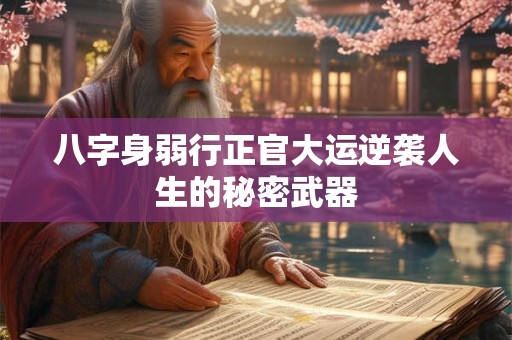 八字身弱行正官大运逆袭人生的秘密武器