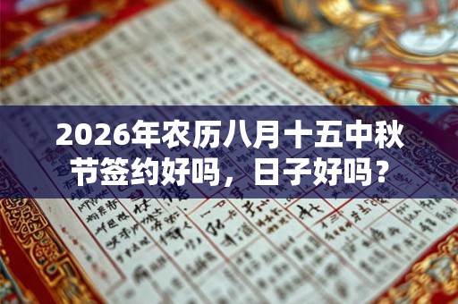 2026年农历八月十五中秋节签约好吗，日子好吗？
