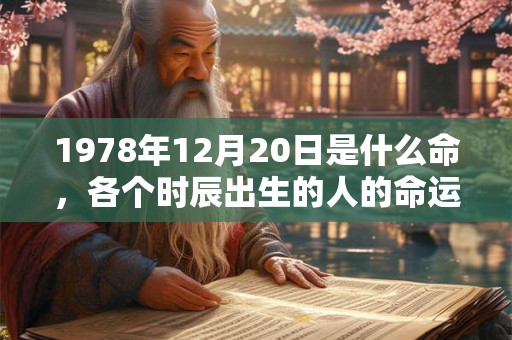 1978年12月20日是什么命，各个时辰出生的人的命运