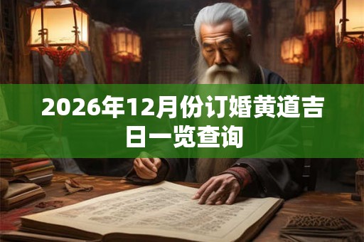 2026年12月份订婚黄道吉日一览查询