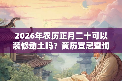2026年农历正月二十可以装修动土吗？黄历宜忌查询