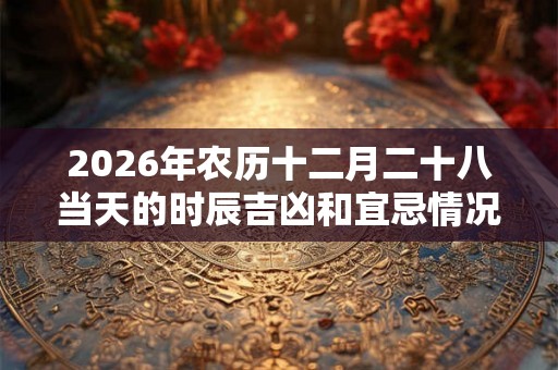 2026年农历十二月二十八当天的时辰吉凶和宜忌情况
