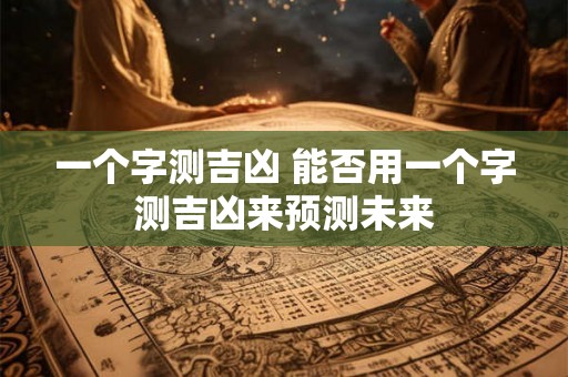 一个字测吉凶 能否用一个字测吉凶来预测未来
