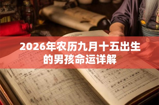 2026年农历九月十五出生的男孩命运详解