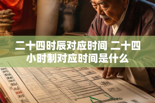 二十四时辰对应时间 二十四小时制对应时间是什么