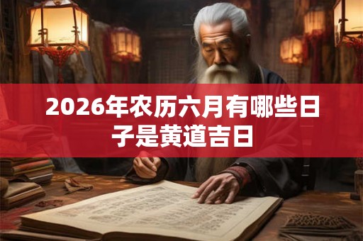 2026年农历六月有哪些日子是黄道吉日