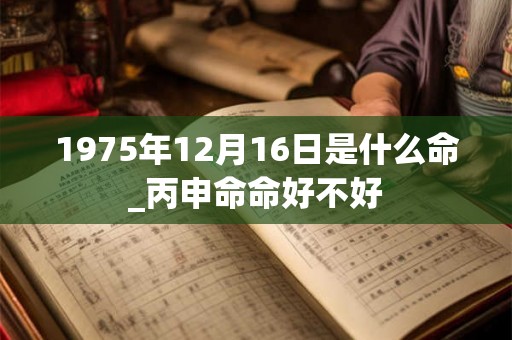 1975年12月16日是什么命_丙申命命好不好