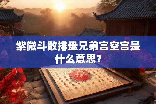 紫微斗数排盘兄弟宫空宫是什么意思？