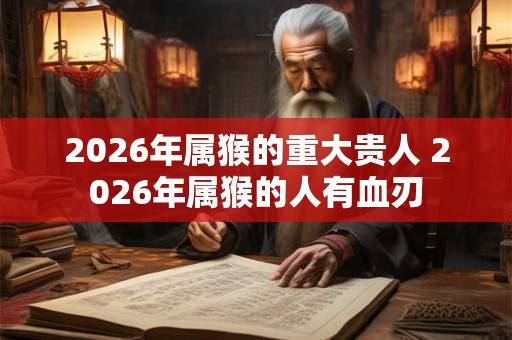 2026年属猴的重大贵人 2026年属猴的人有血刃