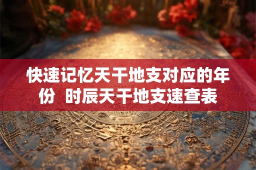 快速记忆天干地支对应的年份 时辰天干地支速查表 快速记忆天干地支对应的年份 时辰天干地支速查表