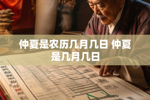 仲夏是农历几月几日 仲夏是几月几日