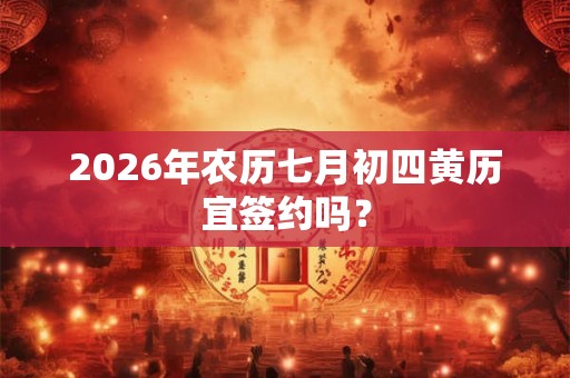 2026年农历七月初四黄历宜签约吗？