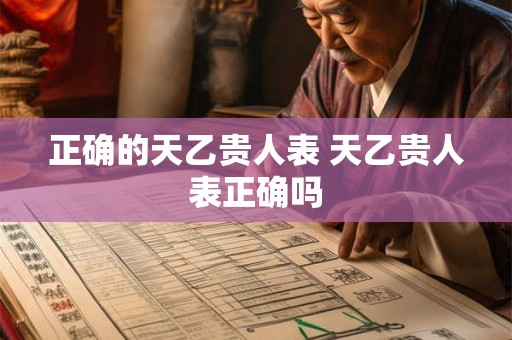 正确的天乙贵人表 天乙贵人表正确吗