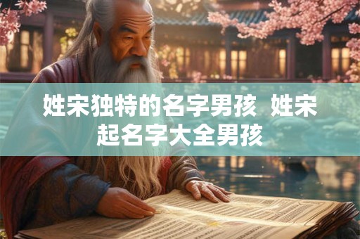 姓宋独特的名字男孩  姓宋起名字大全男孩