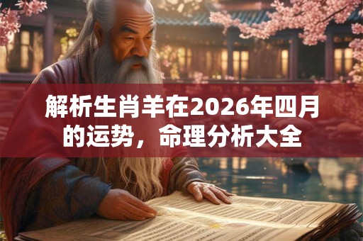 解析生肖羊在2026年四月的运势,命理分析大全 解析生肖羊在2026年四月的运势,命理分析大全