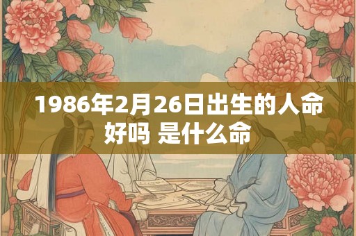 1986年2月26日出生的人命好吗 是什么命 1986年2月26日出生的人命好吗 是什么命