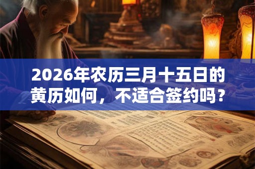 2026年农历三月十五日的黄历如何，不适合签约吗？