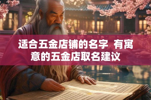 适合五金店铺的名字  有寓意的五金店取名建议