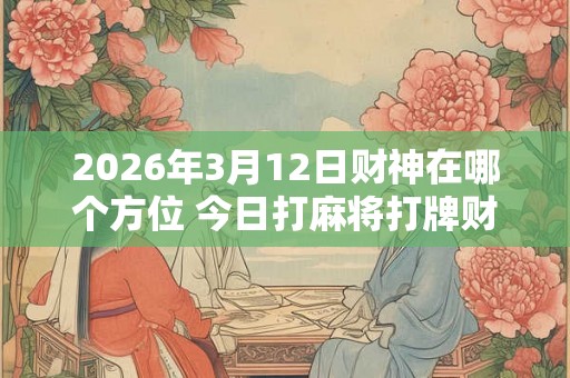 2026年3月12日财神在哪个方位 今日打麻将打牌财运方位 2026年3月12日财神在哪个方位 今日打麻将打牌财运方位