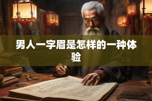 男人一字眉是怎样的一种体验