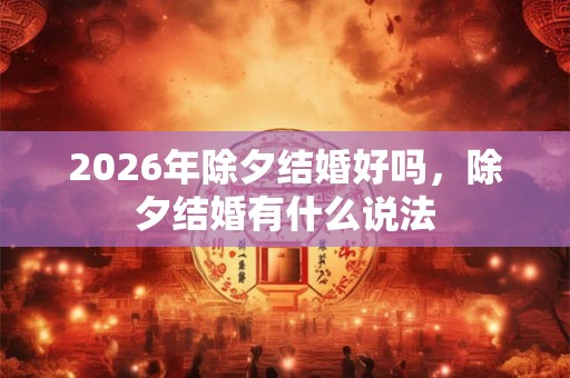 2026年除夕结婚好吗，除夕结婚有什么说法