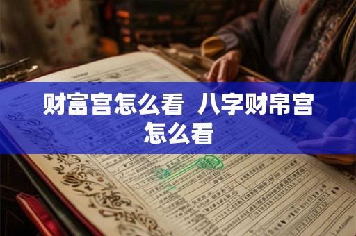 财富宫怎么看  八字财帛宫怎么看