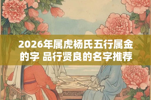 2026年属虎杨氏五行属金的字 品行贤良的名字推荐