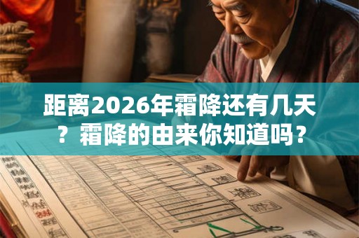 距离2026年霜降还有几天？霜降的由来你知道吗？