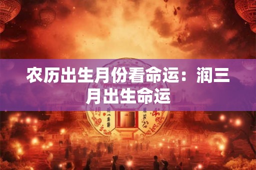 农历出生月份看命运：润三月出生命运