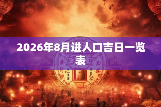 2026年8月进人口吉日一览表 2026年8月进人口吉日一览表
