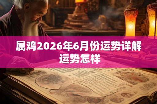属鸡2026年6月份运势详解 运势怎样