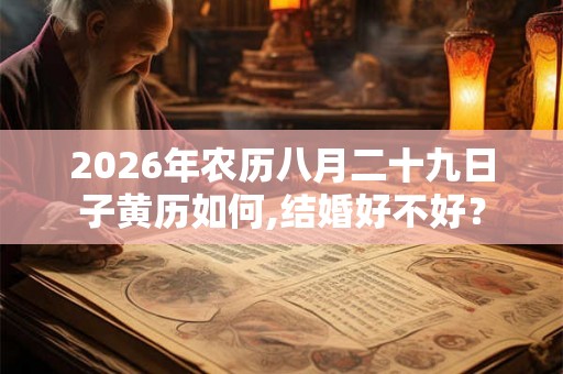 2026年农历八月二十九日子黄历如何,结婚好不好？