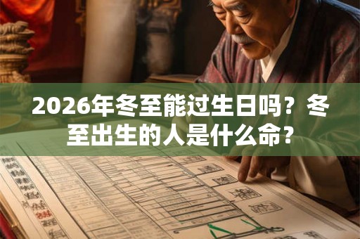 2026年冬至能过生日吗？冬至出生的人是什么命？