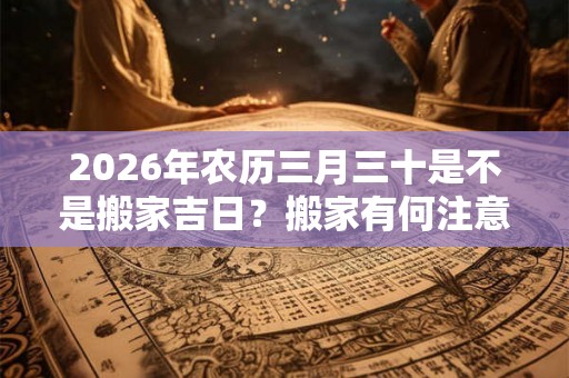 2026年农历三月三十是不是搬家吉日？搬家有何注意事项？