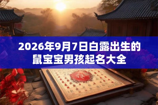 2026年9月7日白露出生的鼠宝宝男孩起名大全 2026年9月7日白露出生的鼠宝宝男孩起名大全