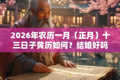 2026年农历一月（正月）十三日子黄历如何？结婚好吗？