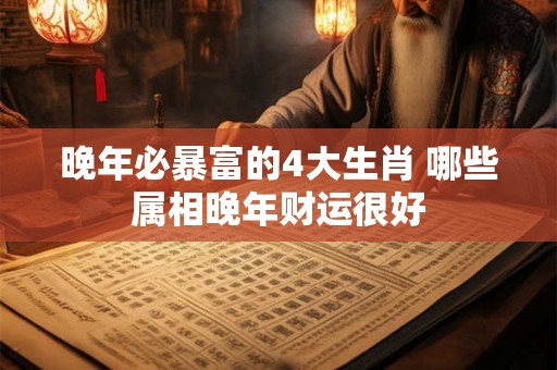 晚年必暴富的4大生肖 哪些属相晚年财运很好