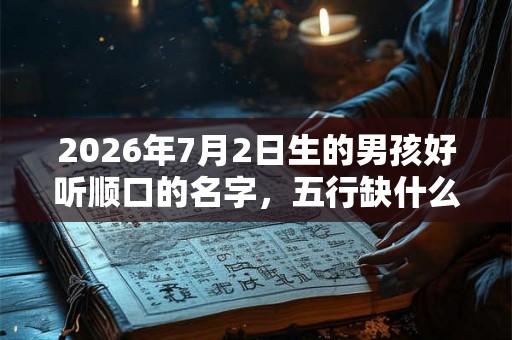 2026年7月2日生的男孩好听顺口的名字，五行缺什么？