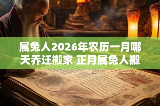 属兔人2026年农历一月哪天乔迁搬家 正月属兔人搬家吉日