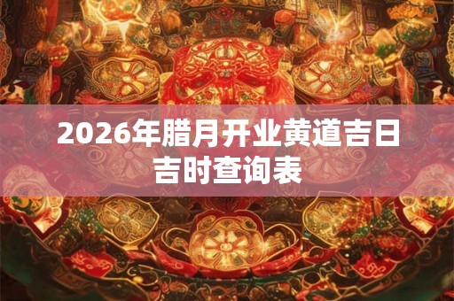 2026年腊月开业黄道吉日吉时查询表