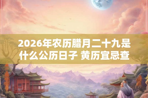 2026年农历腊月二十九是什么公历日子 黄历宜忌查询