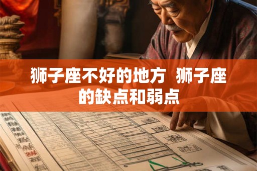 狮子座不好的地方  狮子座的缺点和弱点