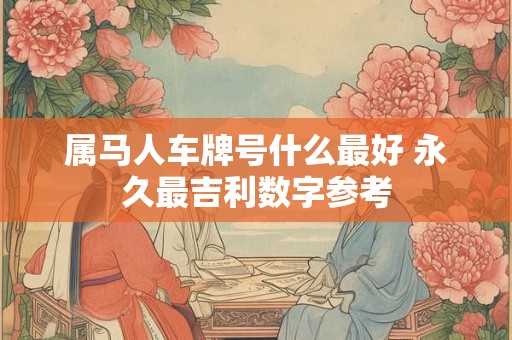 属马人车牌号什么最好 永久最吉利数字参考