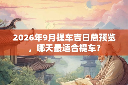 2026年9月提车吉日总预览，哪天最适合提车？