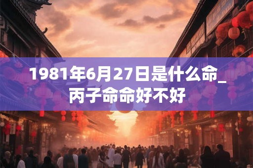 1981年6月27日是什么命_丙子命命好不好