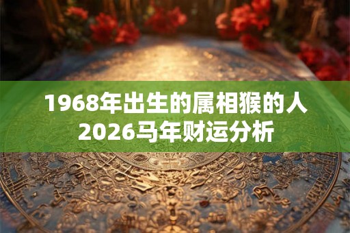 1968年出生的属相猴的人2026马年财运分析 1968年出生的属相猴的人2026马年财运分析