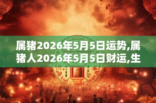 属猪2026年5月5日运势,属猪人2026年5月5日财运,生肖猪2026年5月5日运势